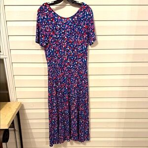 Draper James Blue and Red Floral Midi Dress
